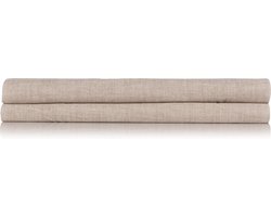Zohome Hoeslaken Lino-topper - Onderlaken voor tweepersoonsbed - 140x200 - 100% Katoen - Beige