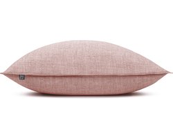 Zohome Kussensloop Lino - Kussenhoes van 50x50 cm - 1 stuk - 100% Katoen - Roze