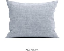 Zohome Kussensloop Lino - Kussenhoes van 60x70 cm - 1 stuk - 100% Katoen - Blauw