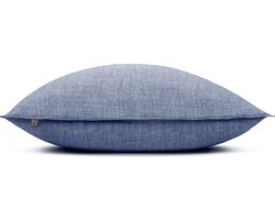 Zohome Kussensloop Lino - Kussenhoes van 80x80 cm - 1 stuk - 100% Katoen - Blauw