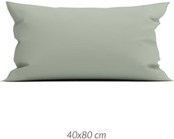 Zohome Kussensloop Satinado - Kussenhoes van 40x80 cm - Set van 2 stuks - 100% Katoen-Satijn - Grijs