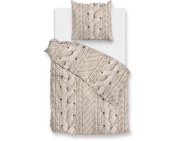 Zohome Mira Dekbedovertrek - Naturel - Eenpersoons - Dekbedhoes van 100% Katoen-Flanel - Winter - 140x220 + 1 sloop 60/70 cm - AW25