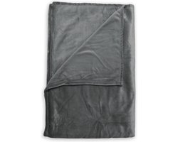 Zohome Plaid Cara - Warme deken voor op de bank - Zacht - 140x200 cm - Antraciet
