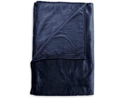 Zohome Plaid Cara - Warme deken voor op de bank - Zacht - 140x200 cm - Blauw