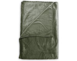 Zohome Plaid Cara - Warme deken voor op de bank - Zacht - 140x200 cm - Groen