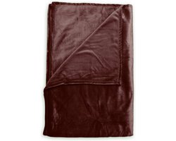 Zohome Plaid Cara - Warme deken voor op de bank - Zacht - 140x200 cm - Rood