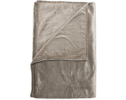 Zohome Plaid Cara - Warme deken voor op de bank - Zacht - 140x200 cm - Taupe