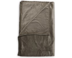 Zohome Plaid Cara - Warme deken voor op de bank - Zacht - 140x200 cm - Taupe