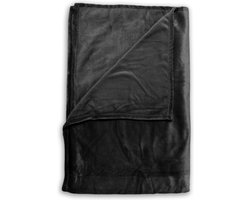 Zohome Plaid Cara - Warme deken voor op de bank - Zacht - 140x200 cm - Zwart