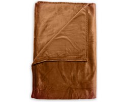 Zohome Plaid Cara - Warme deken voor op de bank - Zacht - 140x200 - Oranje