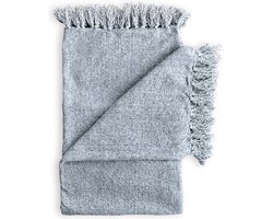 Zohome Plaid Ciniglia - Warme deken voor op de bank - Zacht - 140x200 cm - Blauw
