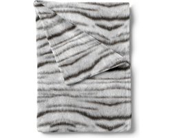 Zohome Plaid Siberian-White-Tijger - Warme deken voor op de bank - Zacht - 140x200 - Grijs