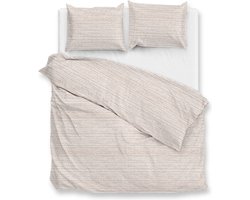 Zohome Striscia Dekbedovertrek - 100% Katoen-Perkal - 240x220 - Beige