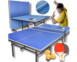 Zolta - Inklapbare Tafeltennistafel - Blauw - Met Accessoires - Voor Thuisgebruik