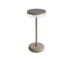 ZOLUNA Solar Tafellamp BOBBIE Cappuccino - USB oplaadbaar - Touch Dimbaar - Zware Voet - Extra Warm Wit - 160 Lumen - Tijdloos design