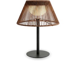 ZOLUNA Solar Tafellamp Moos – Buitenlamp op Zonne-energie – Geweven Look – Warm Wit Licht – 12 Uur Brandtijd – IP44 Waterdicht – Sfeervolle Tuinverlichting