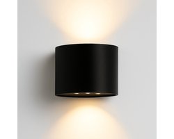 ZOLUNA Solar Tuinverlichting Wandlamp Marga Rond - Tuinverlichting op Zonneenergie - Aluminium – Warm Wit Licht – 12 Uur – IP54