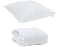 Zomer Dekbed met kussen 2 st | Beddengoed Wit Microvezel