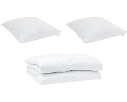 Zomer Dekbed met kussen 3 st | Beddengoed Wit Microfibre