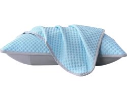 Zomer Koel Kussenhoes – Effen Kleur, IJsbonen Kussenhoes, Koelend Gevoel, Airconditioning Kussenhoes, Wasbaar (Zonder Kussen), Slaapkamer Kussenhoes 48x74cm - Blauw