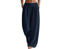 Zomerbroek voor dames, lichte luchtige stoffen broek, palazzobroek