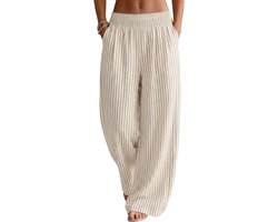Zomerbroek voor dames, lichte luchtige stoffen broek, palazzobroek