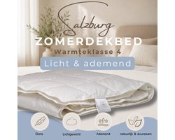 Zomerdekbed Dons 140x200 | Oostenrijks Schuddons | Halfdons | Fluffy & Koel Slapen | Percal katoenen Tijk | Warmteklasse 4 | RDS & Nomite | Nederlands Fabrikaat
