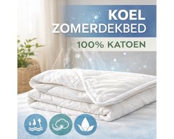 Zomerdekbed katoen 200x200, Koel & Ademend – Licht Zomer Dekbed – 100% Katoen – Ideaal bij Warm weer – Cool cotton – warmteklasse 4