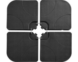 Zon parasolvoet, 4-delig, parasolgewicht, grondkruis verzwaringplaten met zand/water, vulbaar, balkonparasolstandaard voor parasol