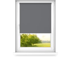 Zonder Boren - Verduisteringsrolgordijn, Rolgordijn Verduistering - 3 Soorten Montage, Zilveren Thermische Coating - Licht antraciet, 600x1000mm, Rechts