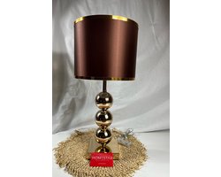 ZONDERKAP!!!!!! - Homestar - Luxe Bol lamp - goud Kleur - Tafellamp - 3 Bollen - Vierkante Voet - ZONDER KAP !!!!!!!