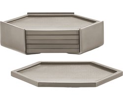 Zone Denmark Bold Onderzetters 10 x 10 x 3,2 cm 6 stuks Taupe