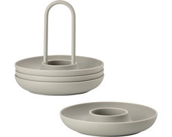 Zone Denmark Eierdopje Singles met houder Dia. 11 x 9,5 cm 4 st. Mud