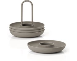 Zone Denmark Eierdopje Singles met houder Dia 11,2 x 9,5 cm 4 st. Taupe