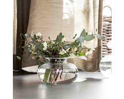 Zone Denmark Inu Vaas - Glas - Groot - Transparant - Bloemenvaas - Rond - Bolvaas - 33 x 32 cm