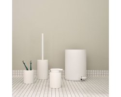 Zone Denmark Karma Toiletborstel met Houder - WC Borstel Vrijstaand - Toilet & Badkamer Accessoires - Steen - 38 x 9,2 cm - Wit
