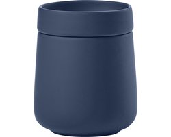 Zone Denmark Nova One Badkamer Beker met Deksel - Toilet & Badkamer Accessoires voor Wattenschijfjes, Make-up of Sieraden - 290 ml - 10,5 x 8,4 cm - Royal Blue (blauw)