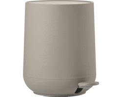 Zone Denmark Nova One Pedaalemmer - Prullenbak Badkamer Softclose - Afvalemmer Klein - Toilet & Badkamer Accessoires - Kunststof - 3 liter - 23,5 x 20,5 cm - Taupe