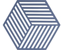 Zone Denmark Pannenonderzetter Hexagon – Onderzetters Pannen – Hittebestendig tot 250°C – Vaatwasserbestendig – Siliconen – 16 x 14 x 0,9 cm – Denim