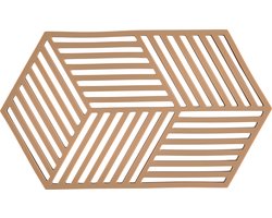 Zone Denmark Pannenonderzetter Hexagon – Onderzetters Pannen – Hittebestendig tot 250°C – Vaatwasserbestendig – Siliconen – 24 x 14 x 0,9 cm – Light Terracotta