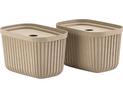Zone Denmark Pulp Opbergdoos 23 x 15 x 15 cm 2 stuks Natural Brown