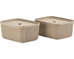 Zone Denmark Pulp Opbergdoos 32 x 23 x 15 cm 2 stuks Natural Brown