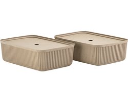 Zone Denmark Pulp Opbergdoos 48 x 32 x 15 cm 2 stuks Natural Brown