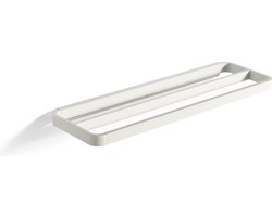 Zone Denmark Rim Handdoekbeugel dubbel 44 x 12,5 x 2,5 cm White - handdoekhouder - robuust gepoedercoat aluminium - badkamer accessoires - handdoekrek