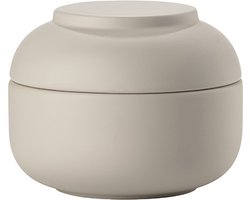Zone Denmark Sensu Badkamer Beker met Deksel - Toilet & Badkamer Accessoires voor Wattenschijfjes, Make-up of Sieraden - 10 x 7,5 cm - Sand