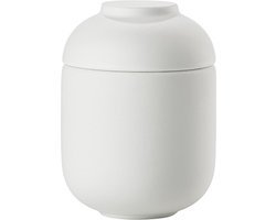 Zone Denmark Sensu Badkamer Beker met Deksel - Toilet & Badkamer Accessoires voor Wattenschijfjes, Make-up of Sieraden - 6,5 x 9 cm - Wit