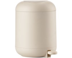 Zone Denmark Sensu Pedaalemmer - Prullenbak Badkamer - Afvalemmer Klein - Toilet & Badkamer Accessoires - Kunststof - 4 liter - 26,5 x 19 cm - Sand