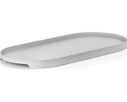 Zone Denmark Singles Dienblad 35 x 16 x 1,8 cm Warm Grey - ovaal - grijs - decoratieve accessoires - Roestvrijstaal