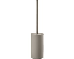 Zone Denmark Solo Toiletborstel met Houder - WC Borstel Vrijstaand - Toilet & Badkamer Accessoires - Porselein - 44,8 x 8,4 cm - Taupe