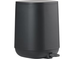 Zone Denmark Time Pedaalemmer - Prullenbak Badkamer Softclose - Afvalemmer Klein - Toilet & Badkamer Accessoires - Kunststof - 3 liter - 27,5 x 20,8 cm - Zwart